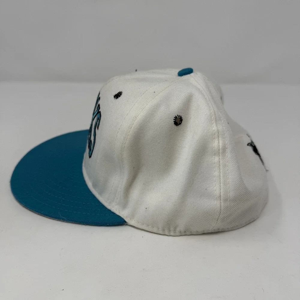 Vintage San Jose Sharks Hat Cap Fitted Mens 7 1/4 White Teal NHL Hockey Annco
